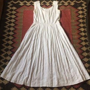 Vintage White Lace Trimmed Maxi Dress